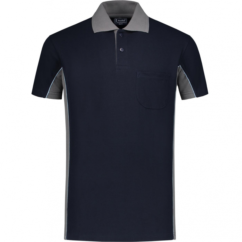 Bi-Colour Poloshirt (navy/grijs)