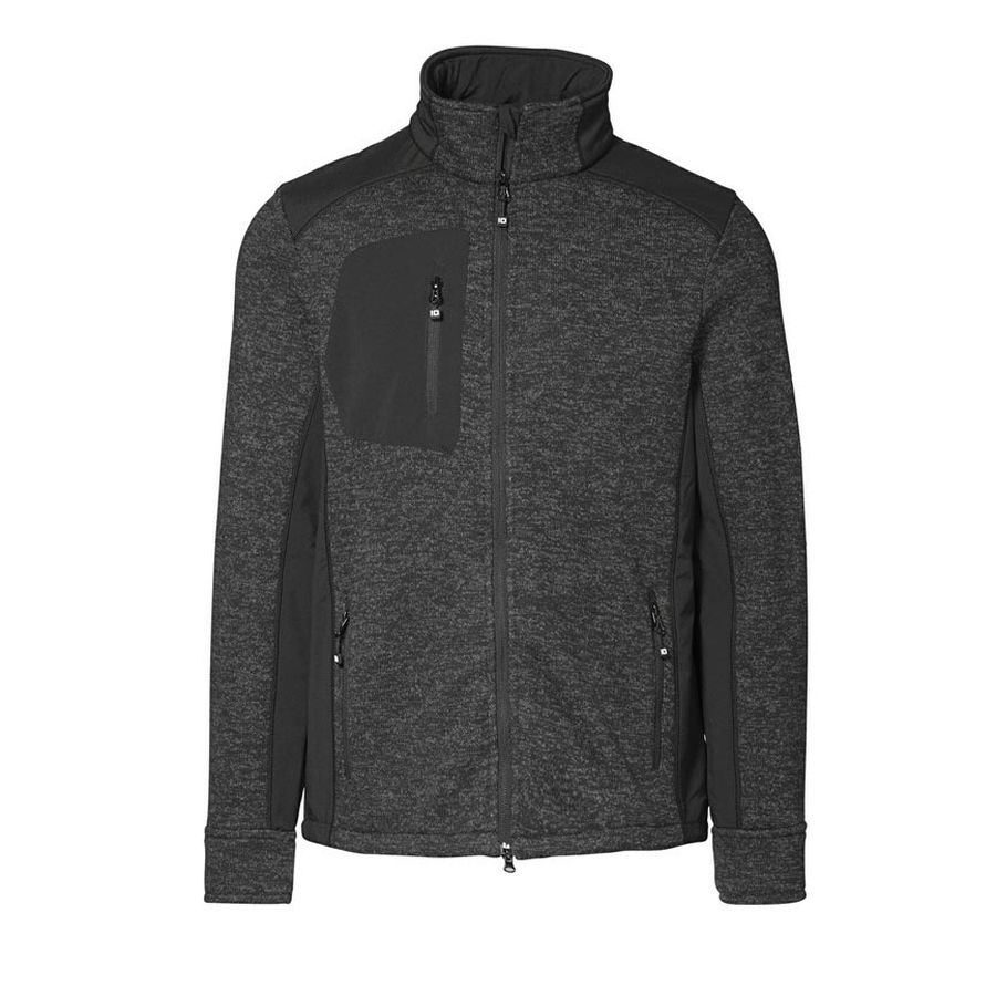 Gebreid Fleece Herenvest met contrast patches