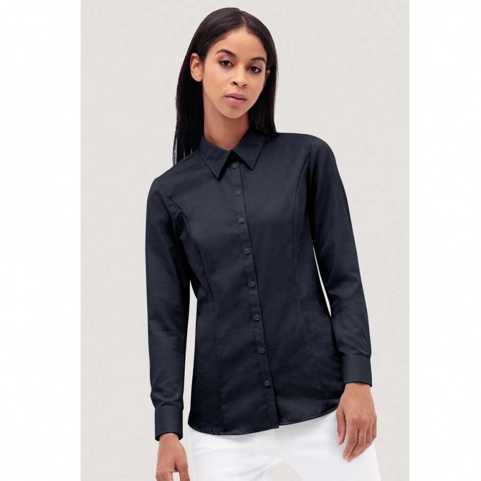 Hakro Dames Oxford Blouse lange mouw 118