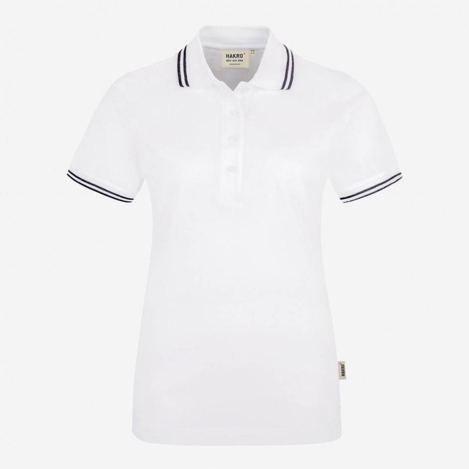 Dames poloshirt Hakro twin stripe 205